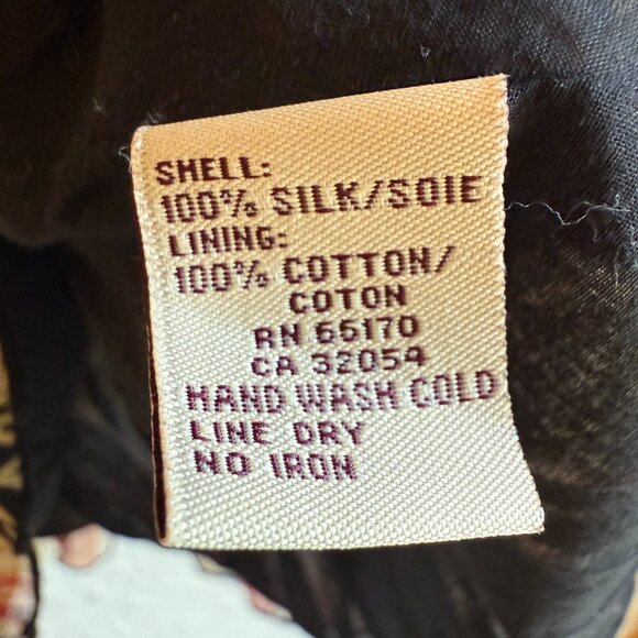 Y2K Vintage FREE PEOPLE Silk Skirt \\ Size 6 // Floral, low rise - Picture 9 of 9